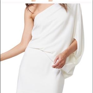 Halston Heritage white one shoulder mini dress